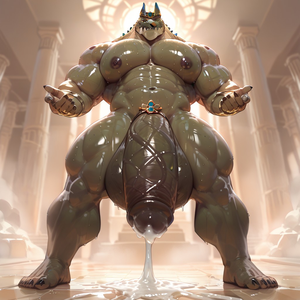 Dripping Cum, 涂油的皮肤, 肌肉型 AI兽人黄片