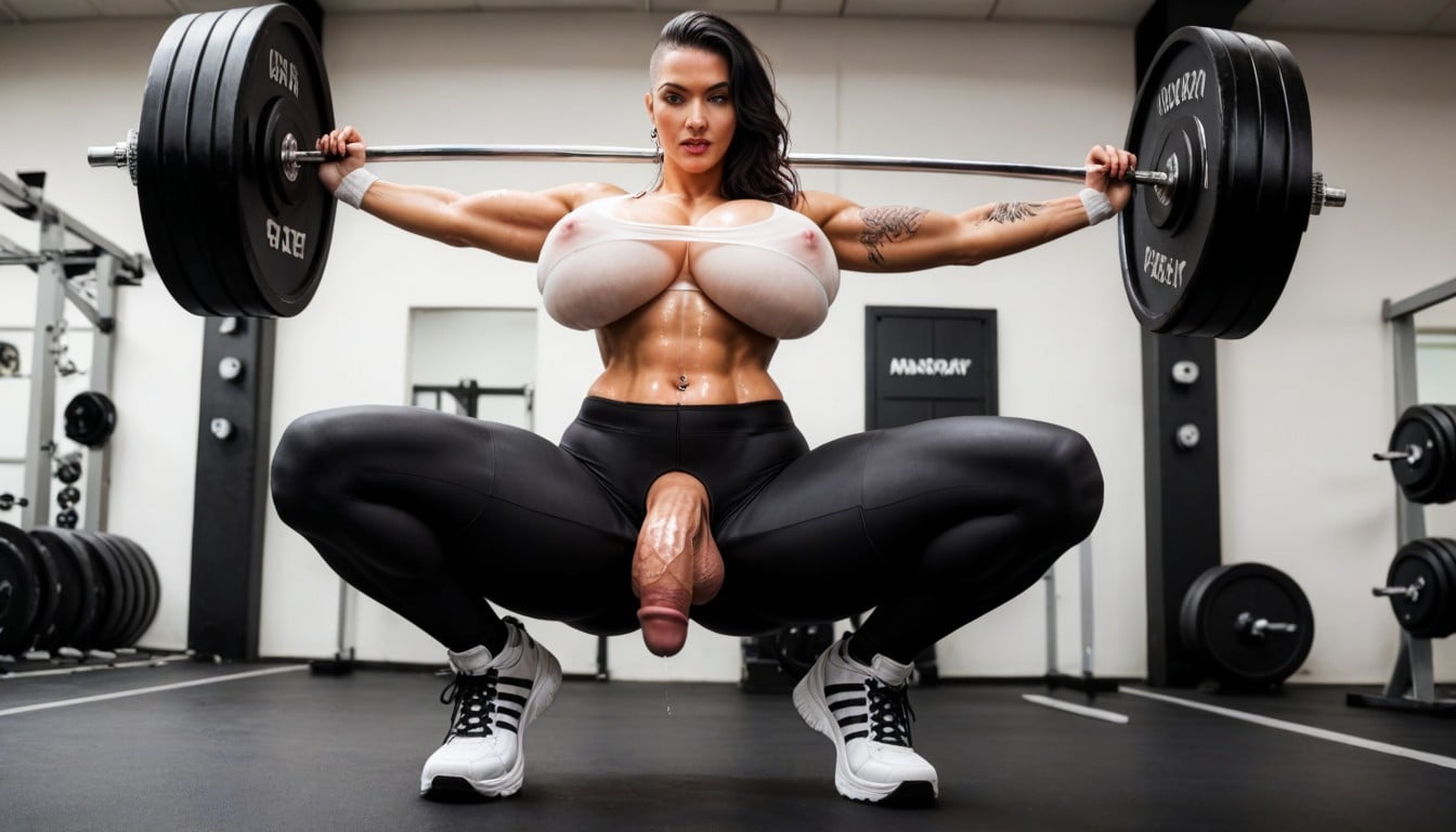 Beads Of Sweat On Skin, Undercut Hair, Unnaturally Waiflike Waist Shemale AI Porn