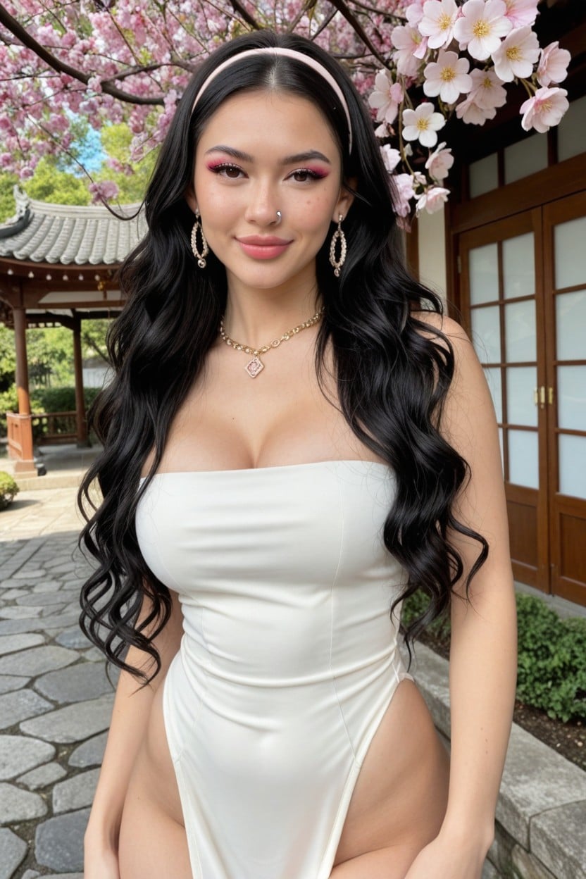 Earrings, Blush, Fair Skin AI Porn