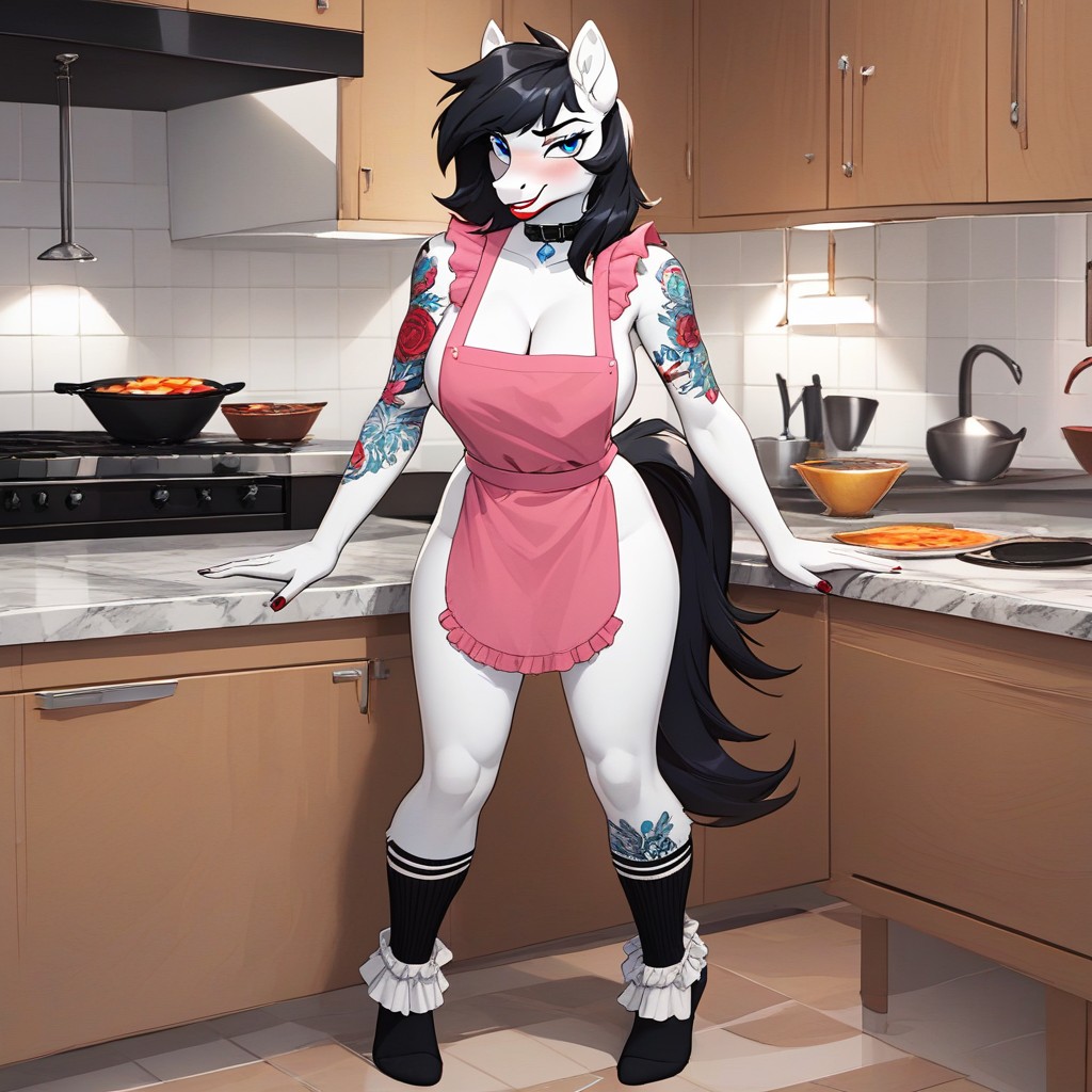 White Body, Open Clothes, Slightly Podgy Furry IA