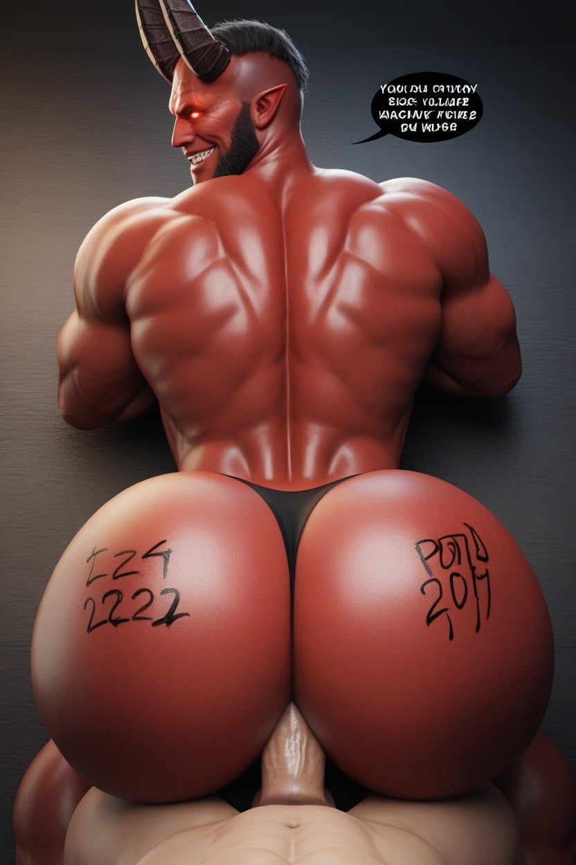 Fucking, Bottom Slamming Ass Back On Dick, Horns AI Gay Porn