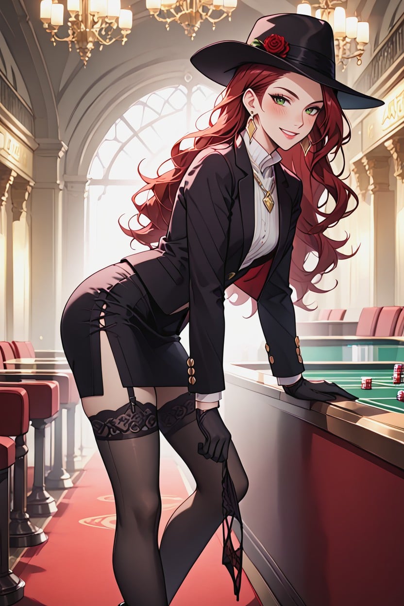 Necklace, Long Hair, Rounded Ass Hentai AI Porn