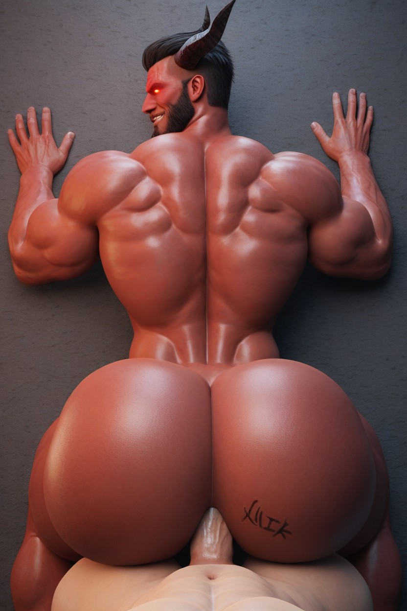 Body Writing On Ass, Masculine, Goatee 게이 AI 포르노