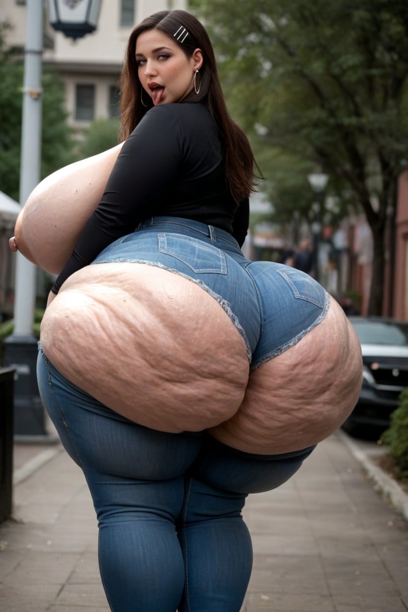 Sweaty, Huge Hips, Hyper Wide Hips BBW AI Porn