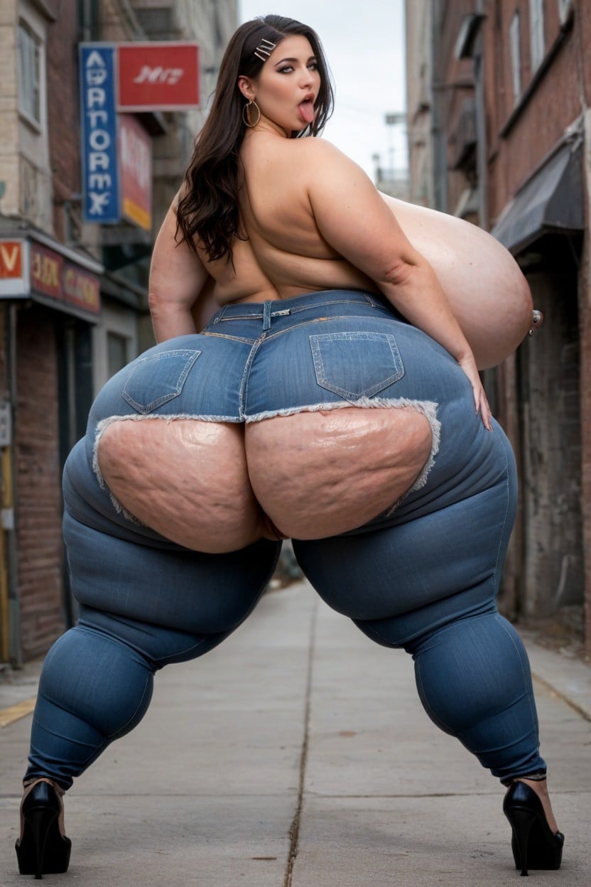 Verschwitzt, Bubble Butt, Brustvergrößerung BBW KI Porno
