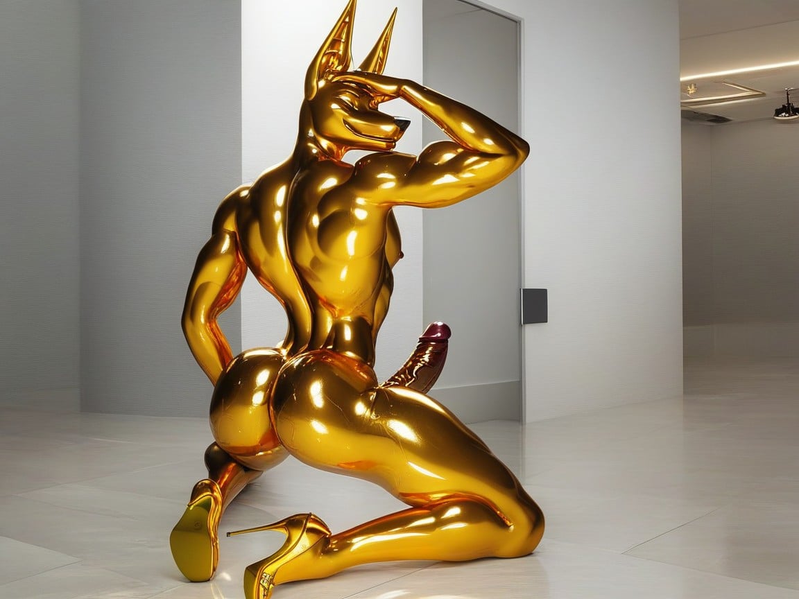 Dog, Veiny Penis, Oiled Skin Furry AI Porn