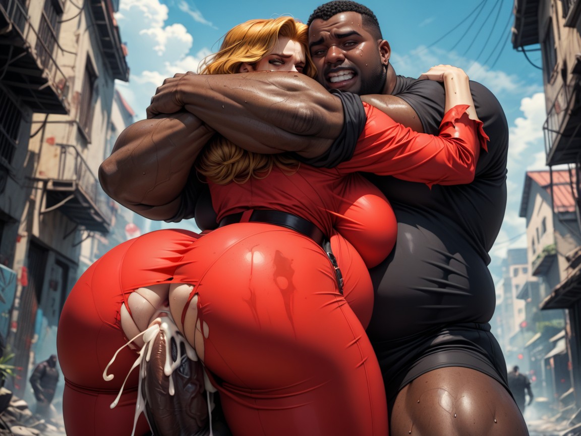 Giant Huge Cock, Restrained, Fucked By Fat Black Man AI Porn