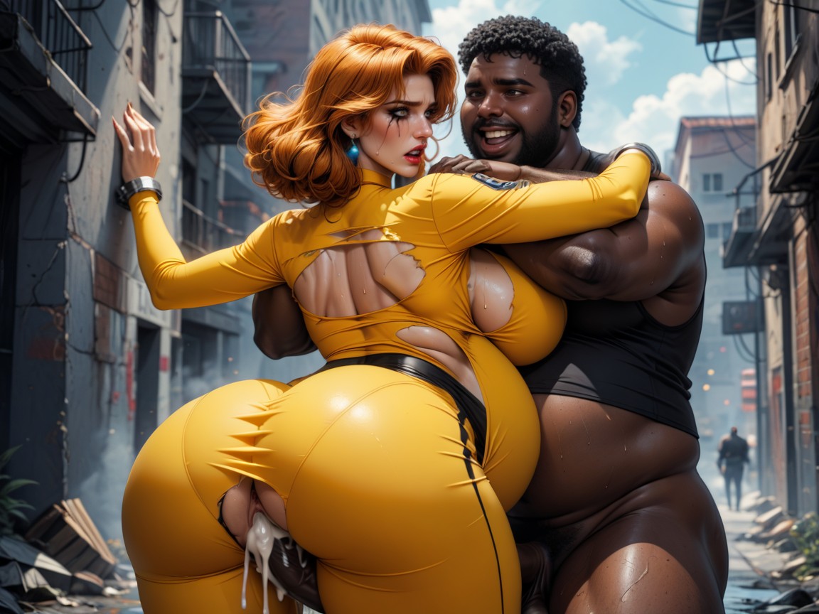 Fat Black Man, Colossal Bubble Butt, Heavily Pregnant AI Porn