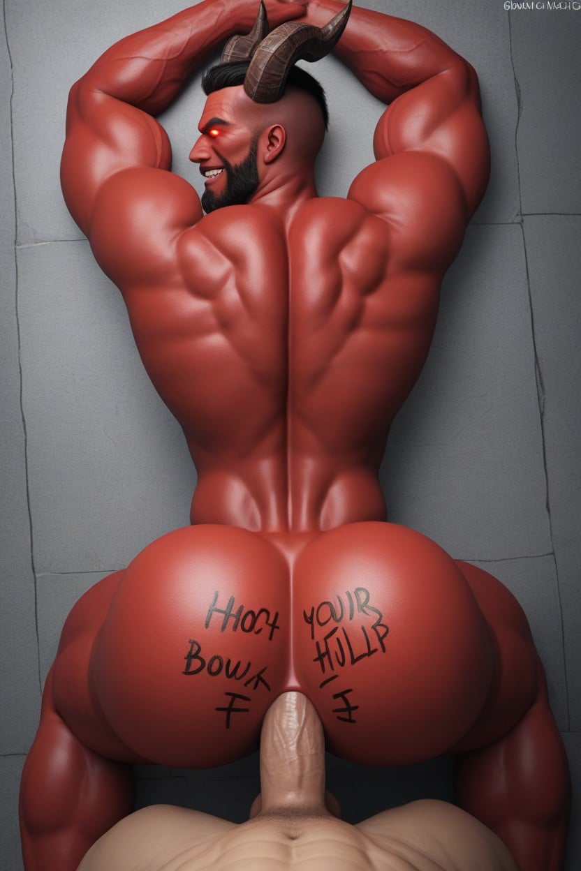 Bottom In Control, Big Muscular Bubble Butt, Lean Waist AI Gay Porn