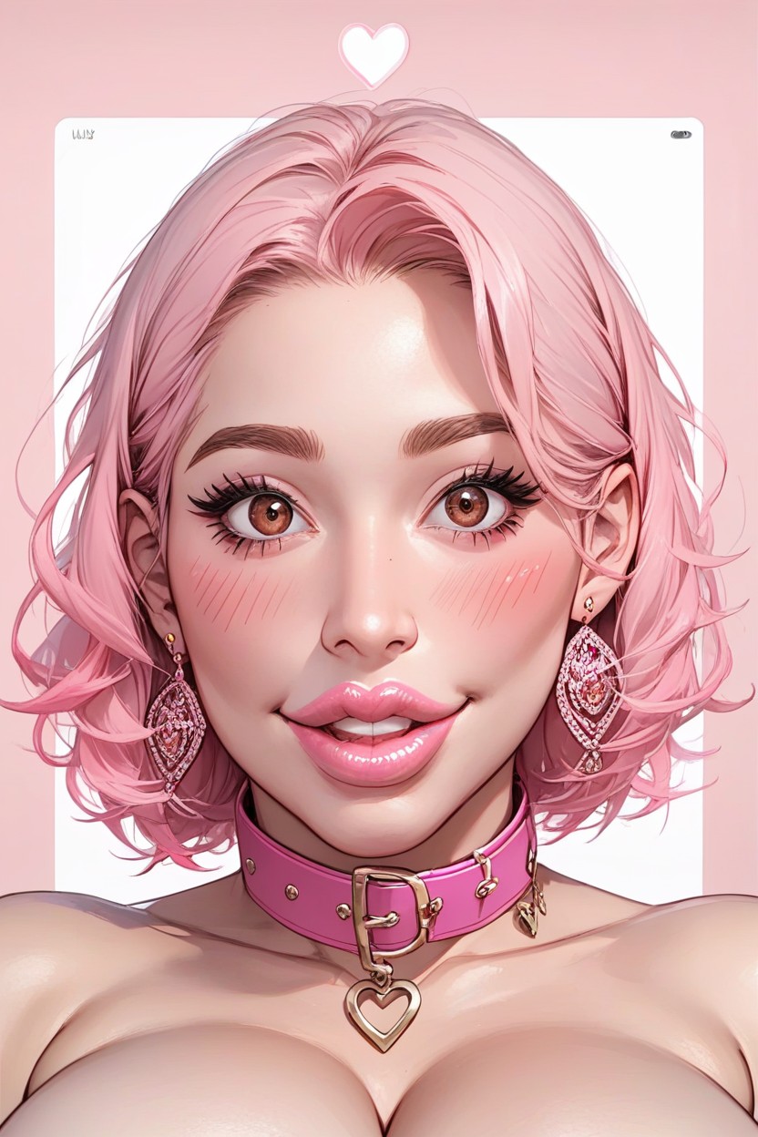 Mouth Agape, Extreme Lips Expansion, Blushing AI Porn