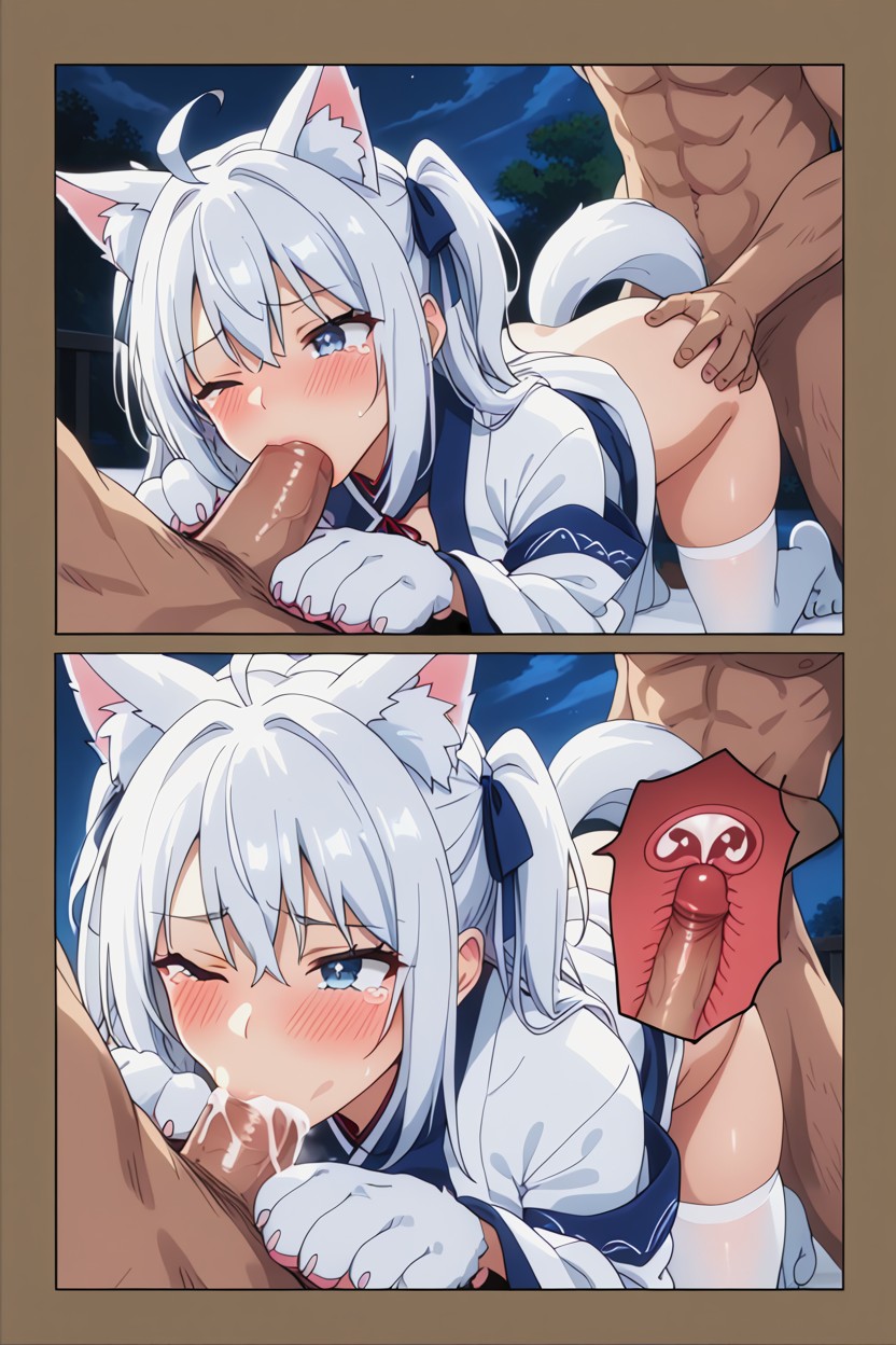 Night, Cat Pose, Sound Effects Hentai AI Porn