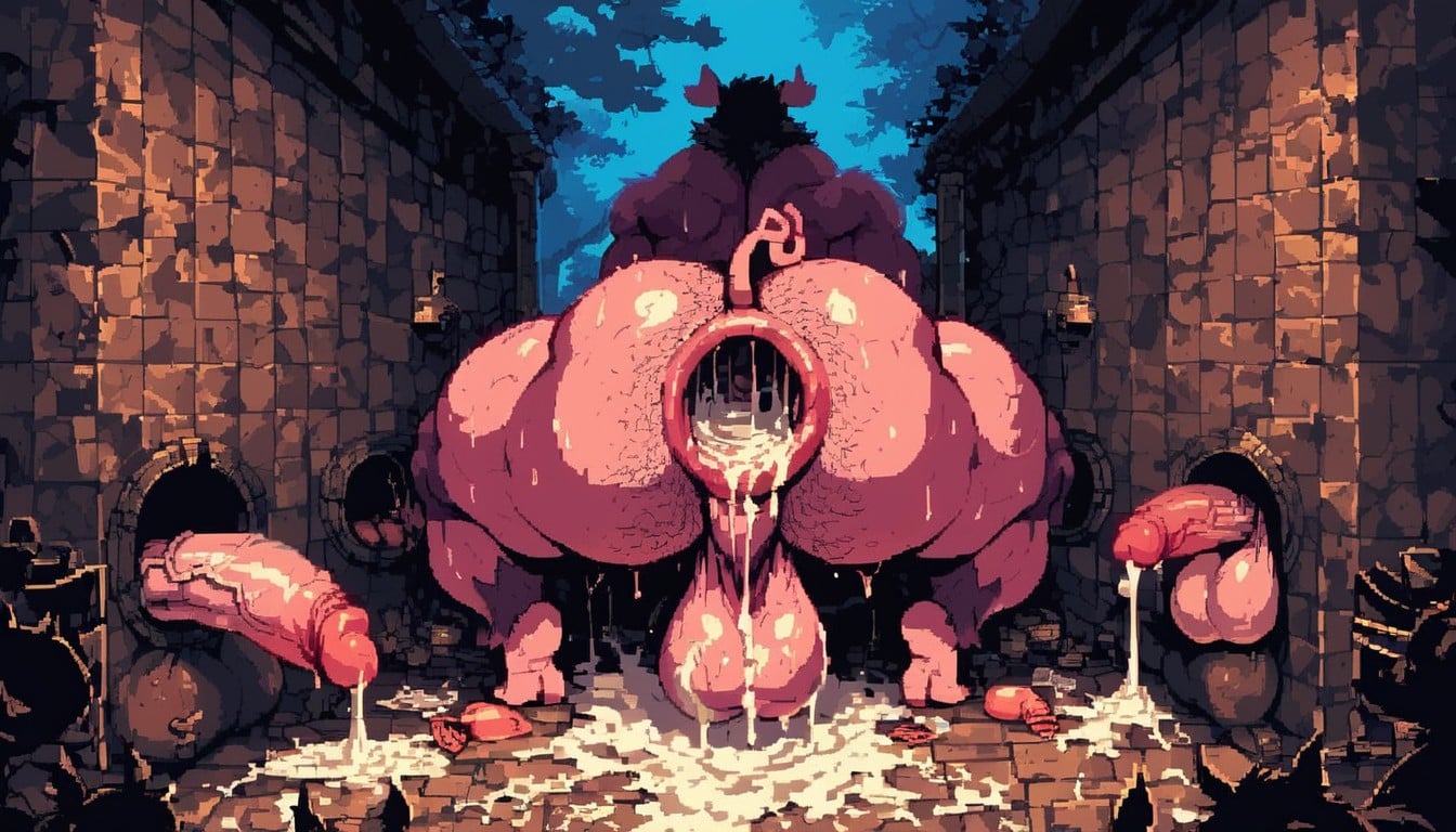 Mucha Gente Alrededor, Hyper Oiled Body, Hyper Musclegut Furry IA