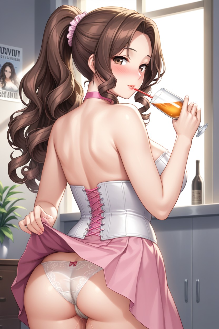 Perfect Body, Brown Eyes, Pink Choker Hentai AI Porn