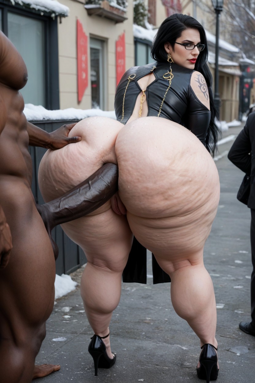 Standing Ass Fuck, Massive Ass, This Outfit Also Includes Long White Gloves AI Porn