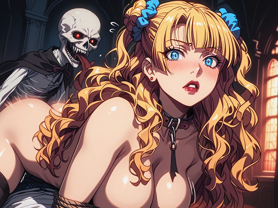 Arms Behind Back, Vampire Horror Creature Fucking Galko, Urotsukidoji Hentai AI Porn