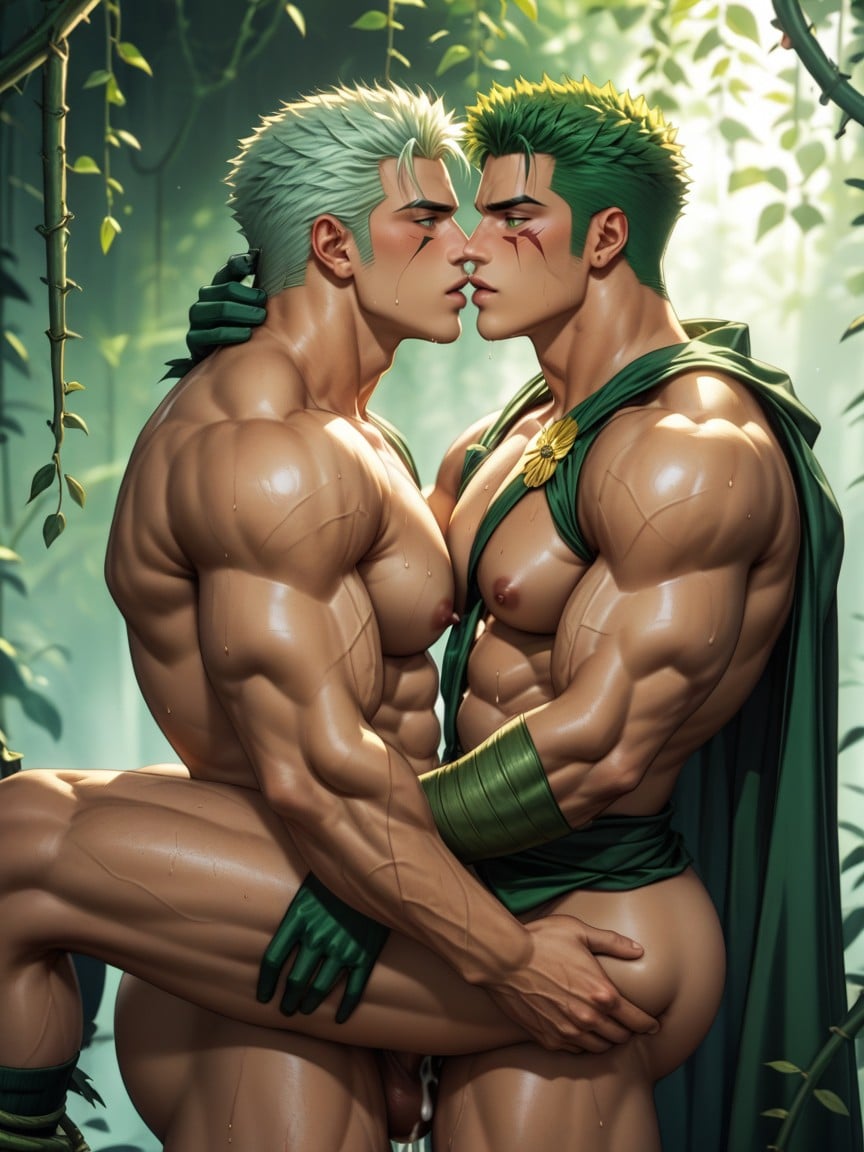 Gay Couple, Glowing Green Eyes, Massive AI Gay Porn