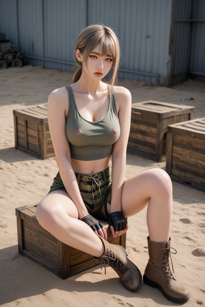 No Extra Fingers, Erect Nipples, Vue De Face Porno IA Asiatique