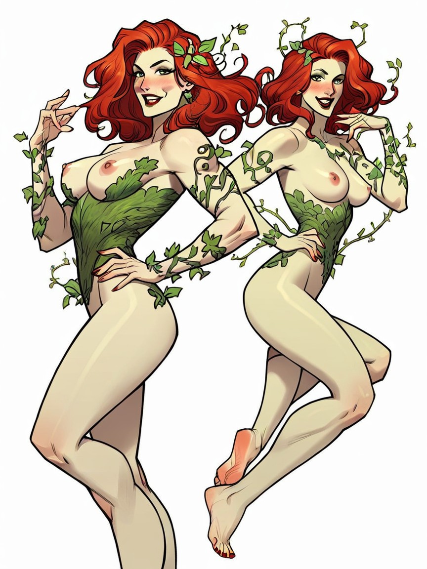 Completely Naked, Classic Poison Ivy, Side View AI Porn