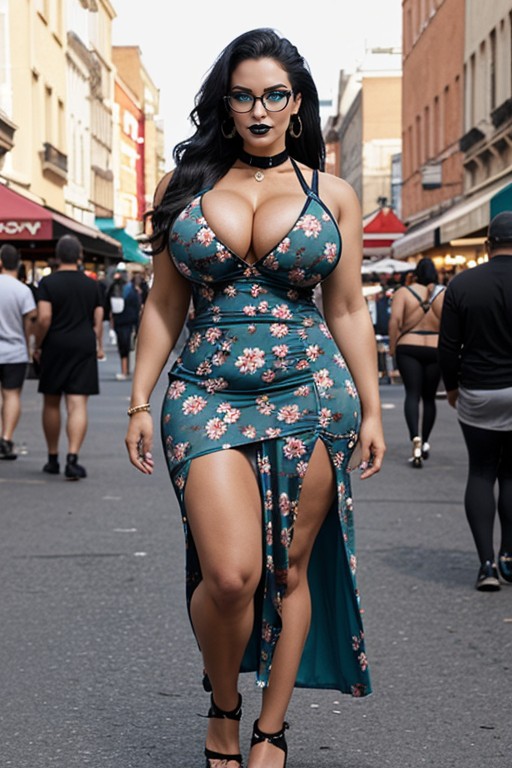 Fit, Blue Hair, Wasp Waist AI Porn