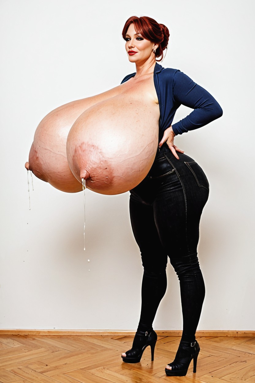 Long Nipples, Breasts Bigger Than Torso, Lactating AI Porn