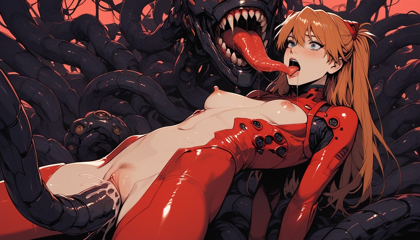 Small Breasts, Asuka Langley Soryu, Gasping AI Porn