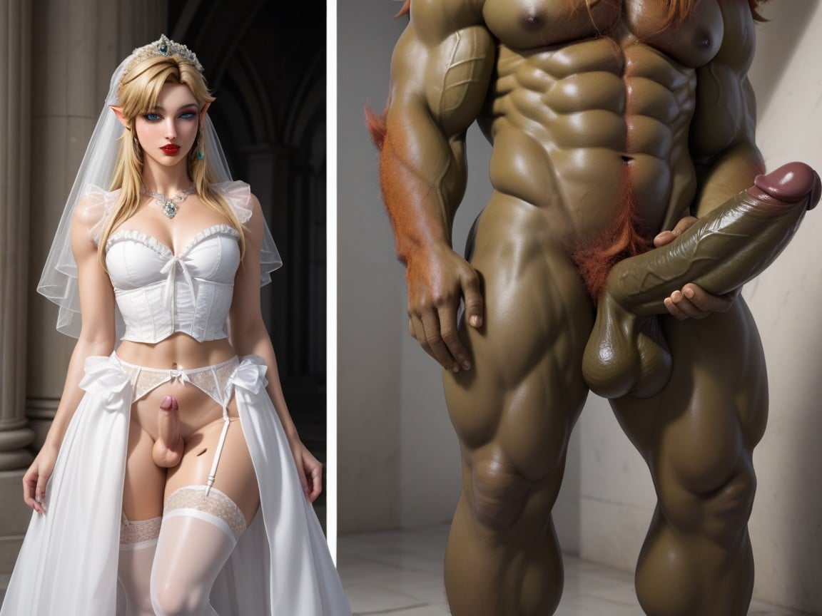 Blonde, Naked Butt, Impossible Size Cock Hentai AI Porn