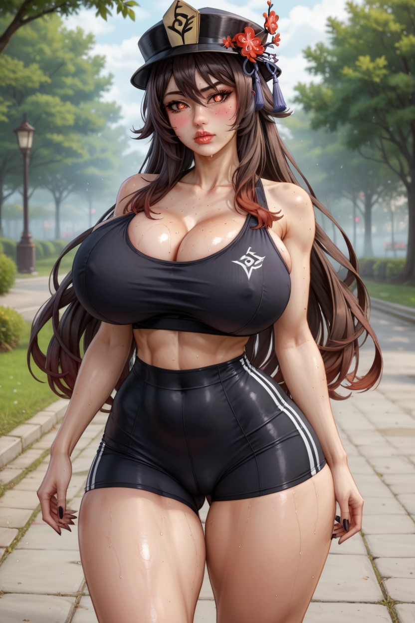Hips Wider Than Shoulders, Outside In A Park, Bulging Butt AI黄片