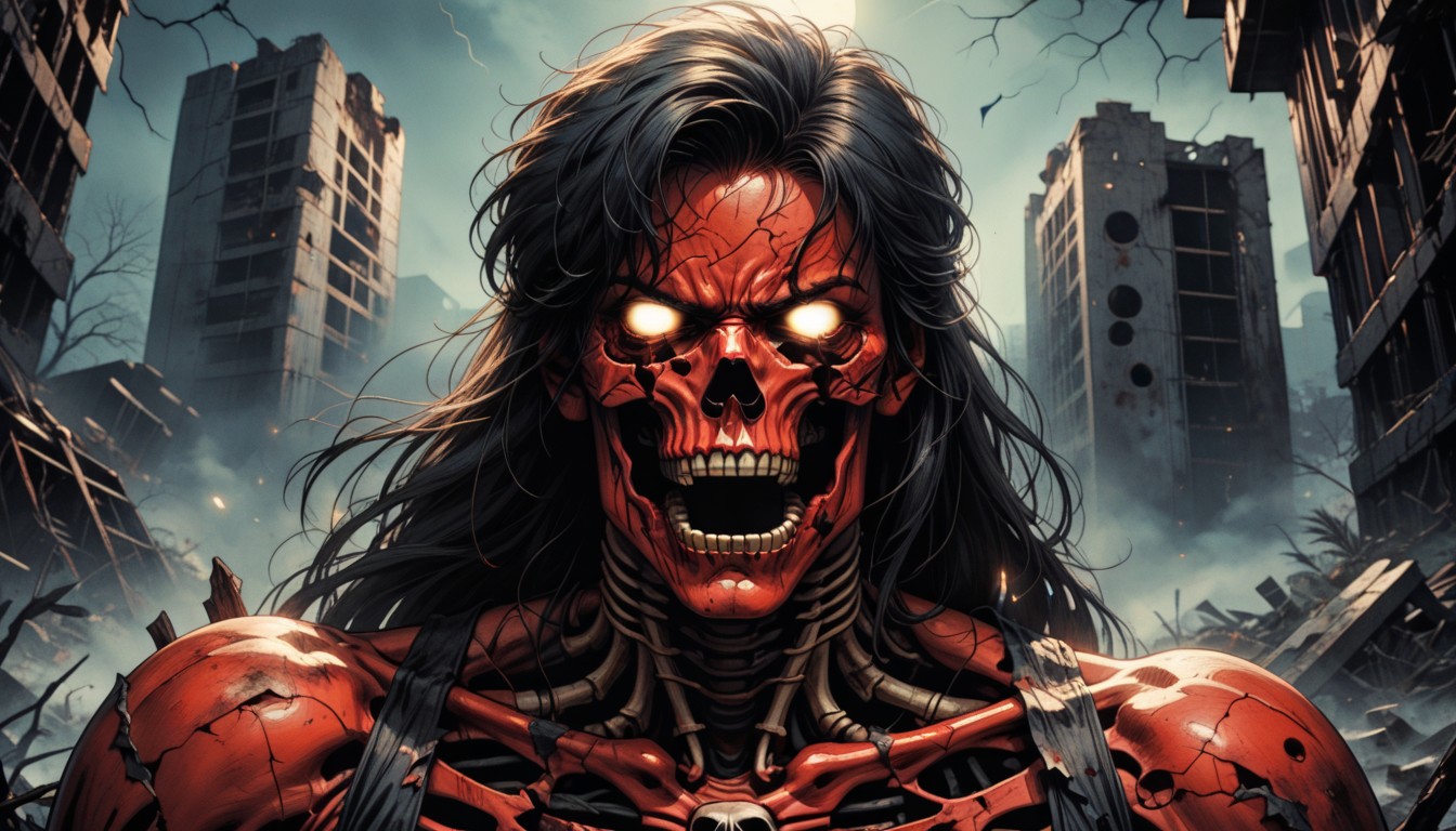 Sunken Black Eye Holes, Eyes, Tattered And Stained Clothing Hentai AI Porn