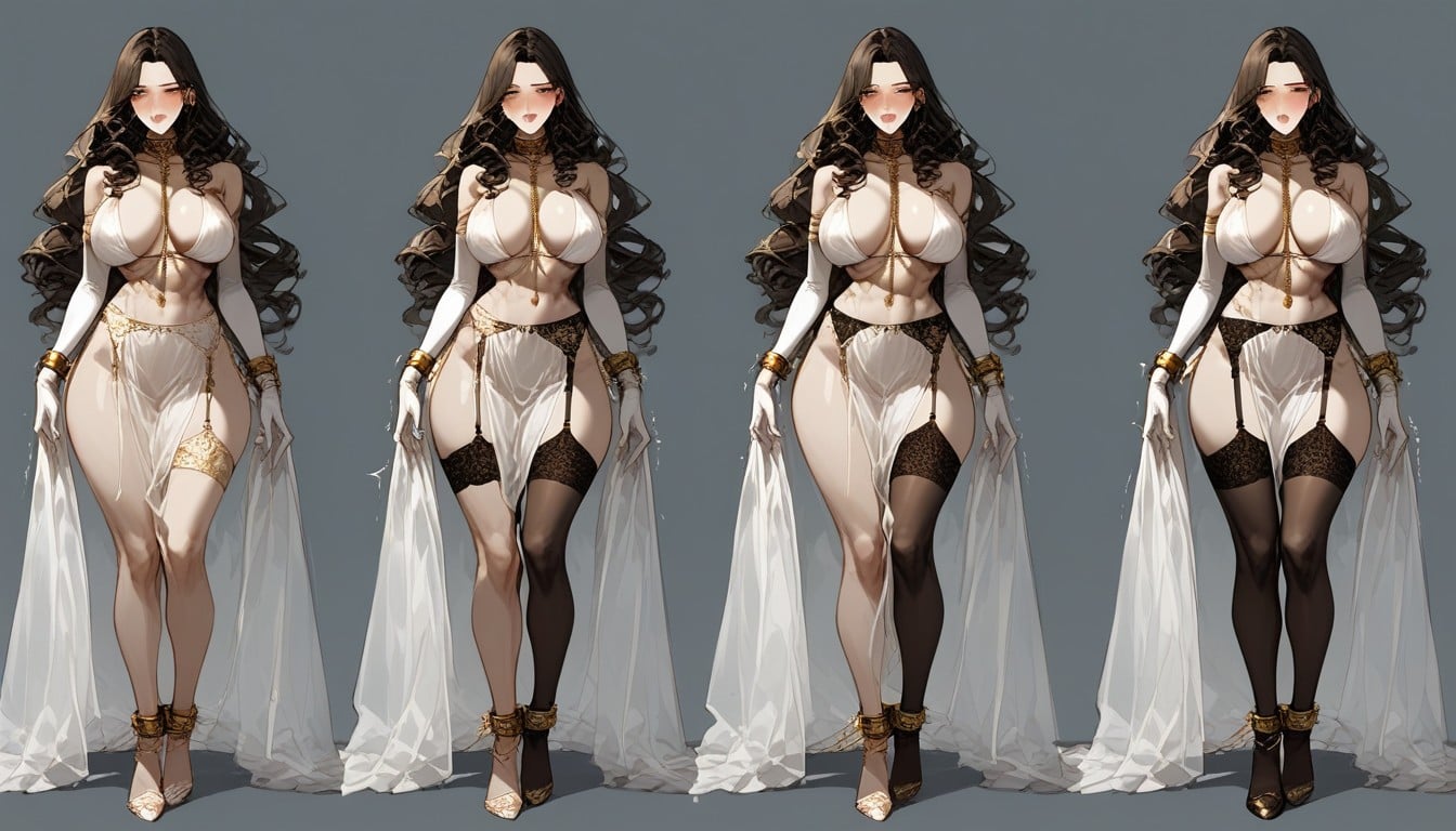 Faceless Man, Motion Lines, Brunette Woman Hentai AI Porn