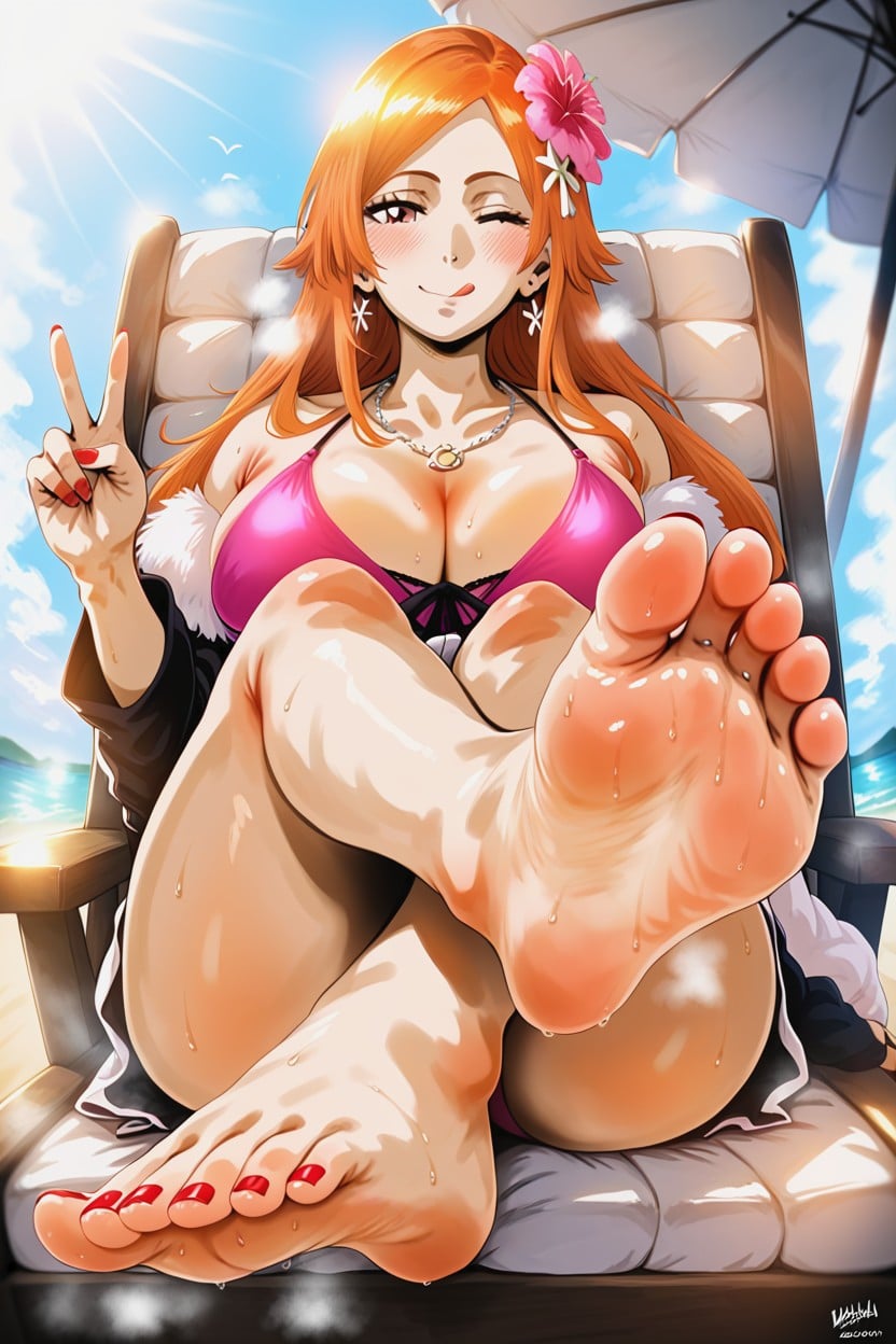 Crossed Legs, Steam, Showing Feet Hentai AI Porn