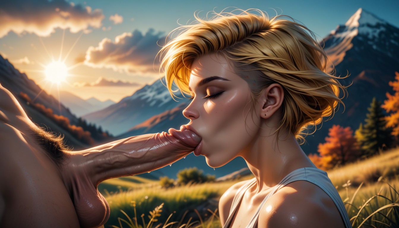 Balls Deep Blowjob, Warm And Earthy Color Palette, Blowjob (3rd Person) Hentai AI Porn