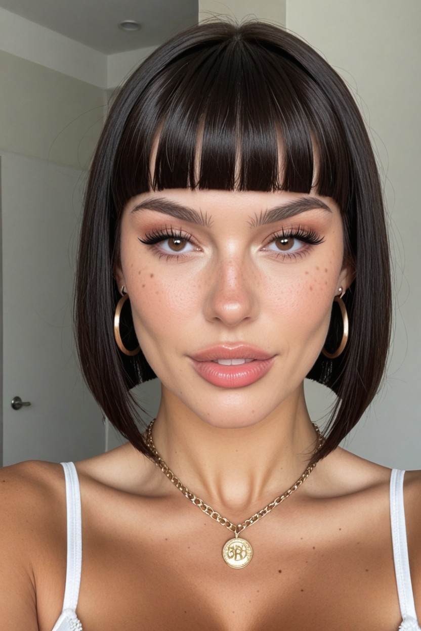 Gold Necklace, Gêné, Bob Haircut Porno IA