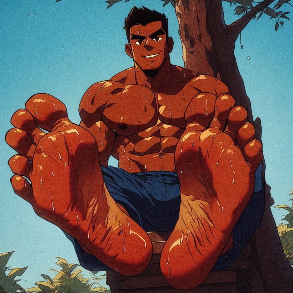 His Feet Are Large, Who Is A Muscular, Dominant AI同性戀黃片