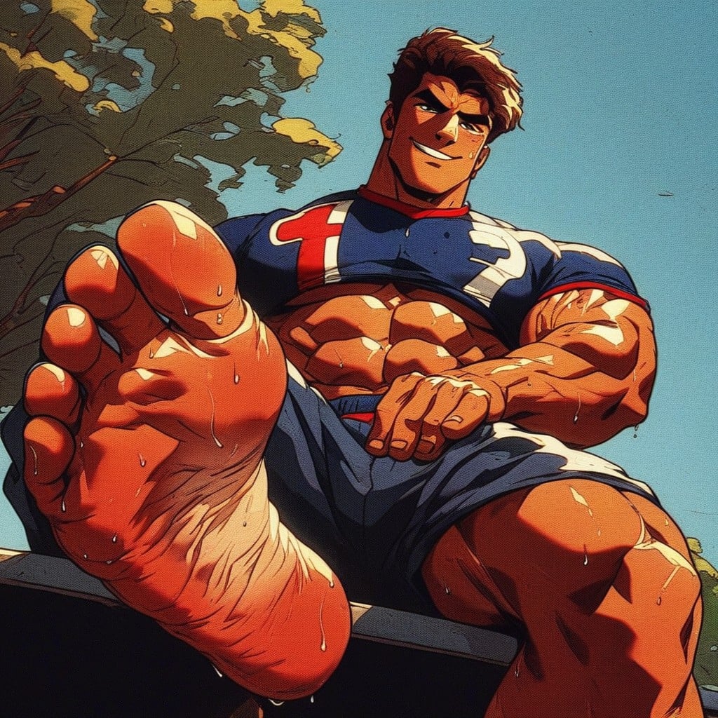 Latino, Soles, Of An American Football Player AI Gay Porn