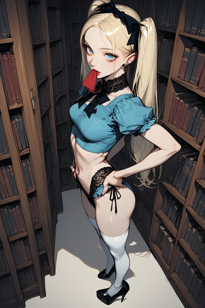 Navel Piercing, Full Body, Beautiful Hentai AI Porn