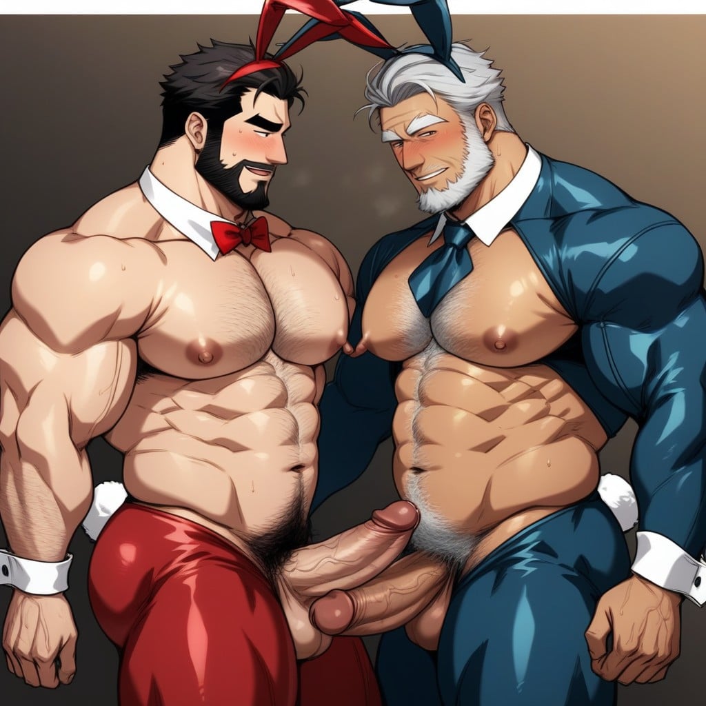 Large Pectoral Muscles, ウルフカット, From Side ゲイAIポルノ