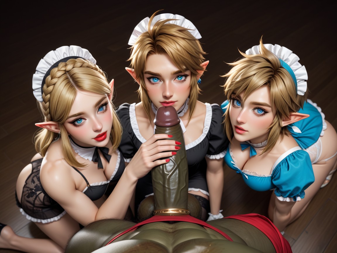 Both Kissing Ganondorfs Colossal Cock, Red Lipstick, Cute Hentai AI Porn