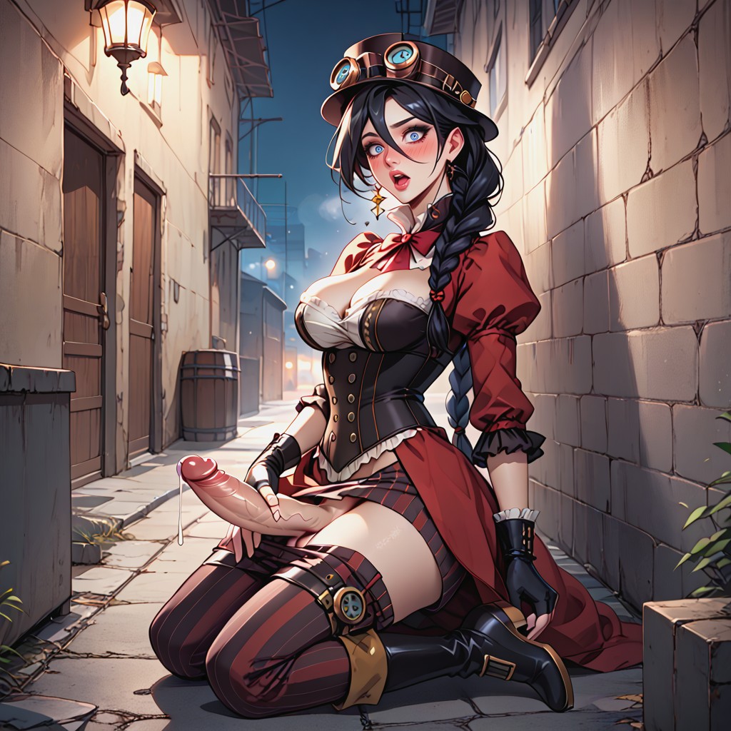 Beautiful Detailed Eyes, Full Lips, Black Hair Hentai AI Porn