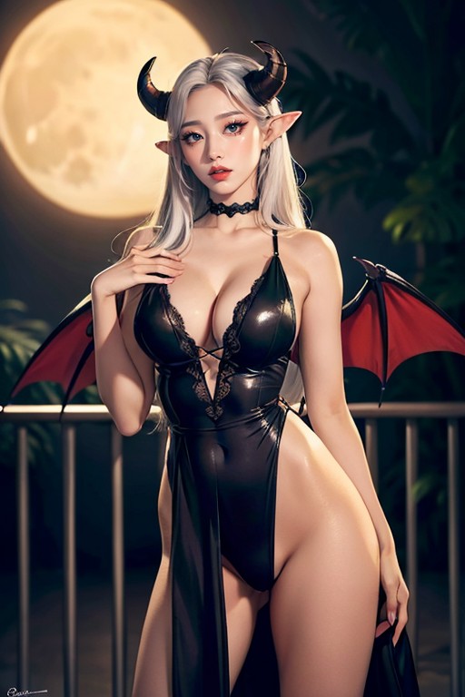 Vampire, Natural Breast, Goth AI Porn