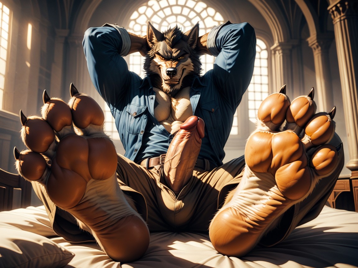 Manly Anthropomorphic, Furry Foot Paws, 25+ AI Gay Porn
