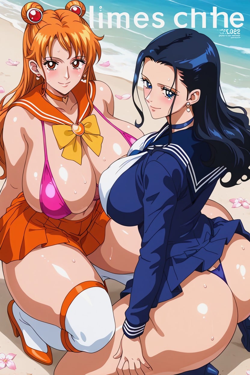 Playboy Magazine Cover, Nico Robin Has Blue Sweater, Happy Crying Hentai AI Porn