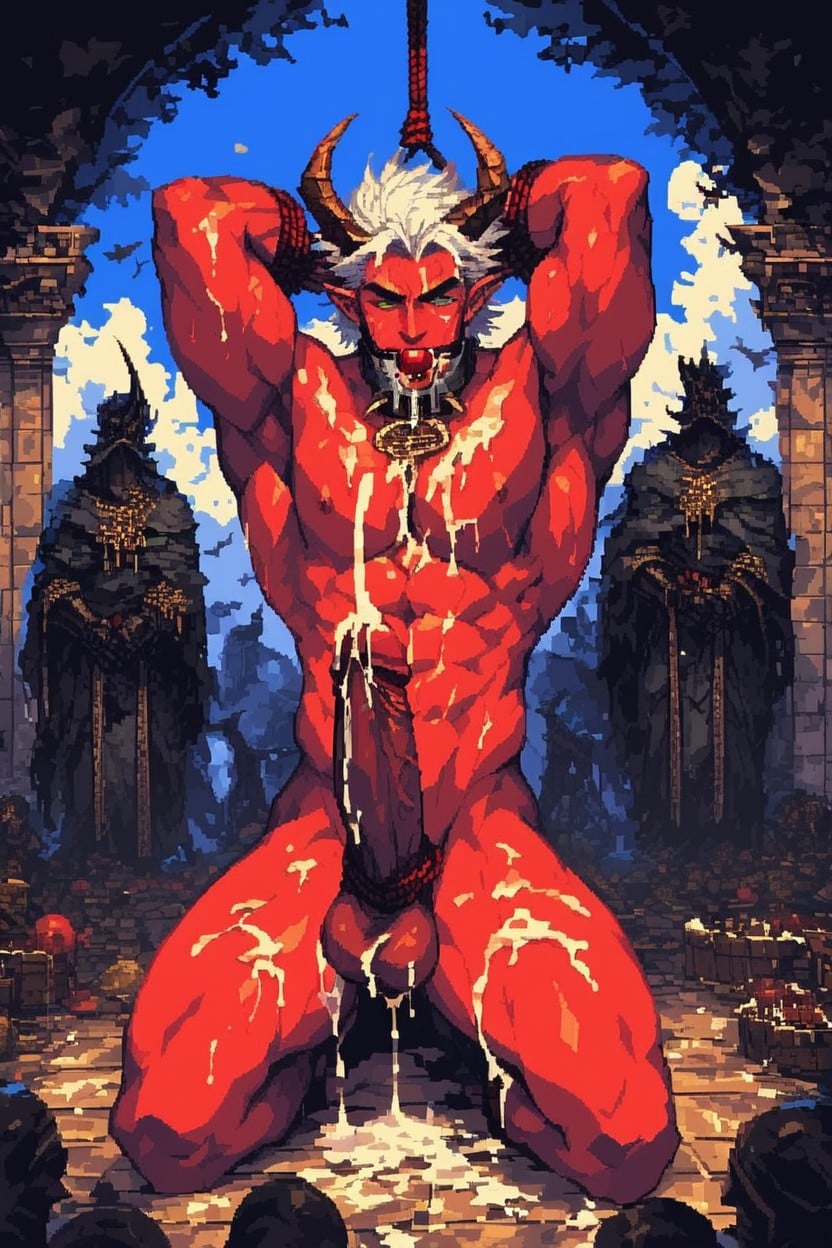 Sweaty, Arms Up, Bdsm Collar AI Gay Porn
