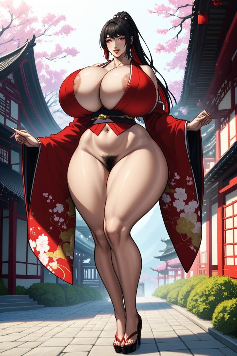 Red Eyes, Front View, Extremely Large Ass AI Porn