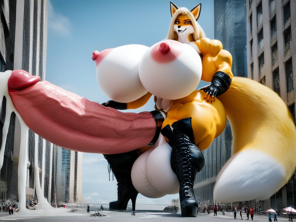 Muslos Gruesos, Futanari, Gigantic Testicles Furry IA