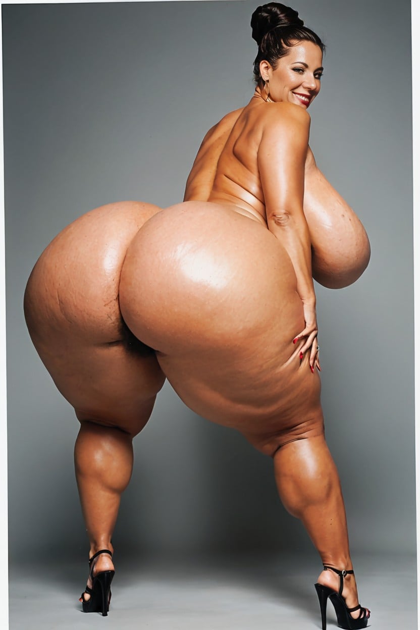 Low Ass, Super Huge Thighs, Huge Fat Hips AI Porn