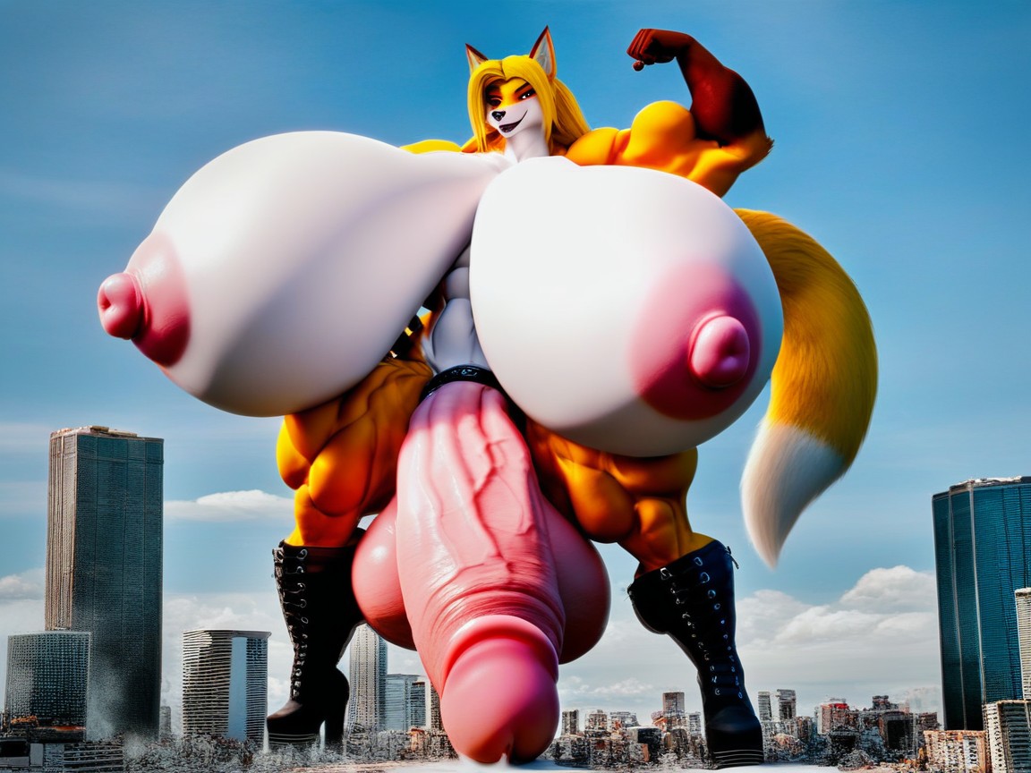 Giantess, Gigantic Testicles, Thick Cum River Furry AI Porn