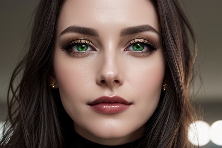 Cosplay, Delicate Facial Features, Sparkling Flecks Of Gold In Her Green Irises AI Porn