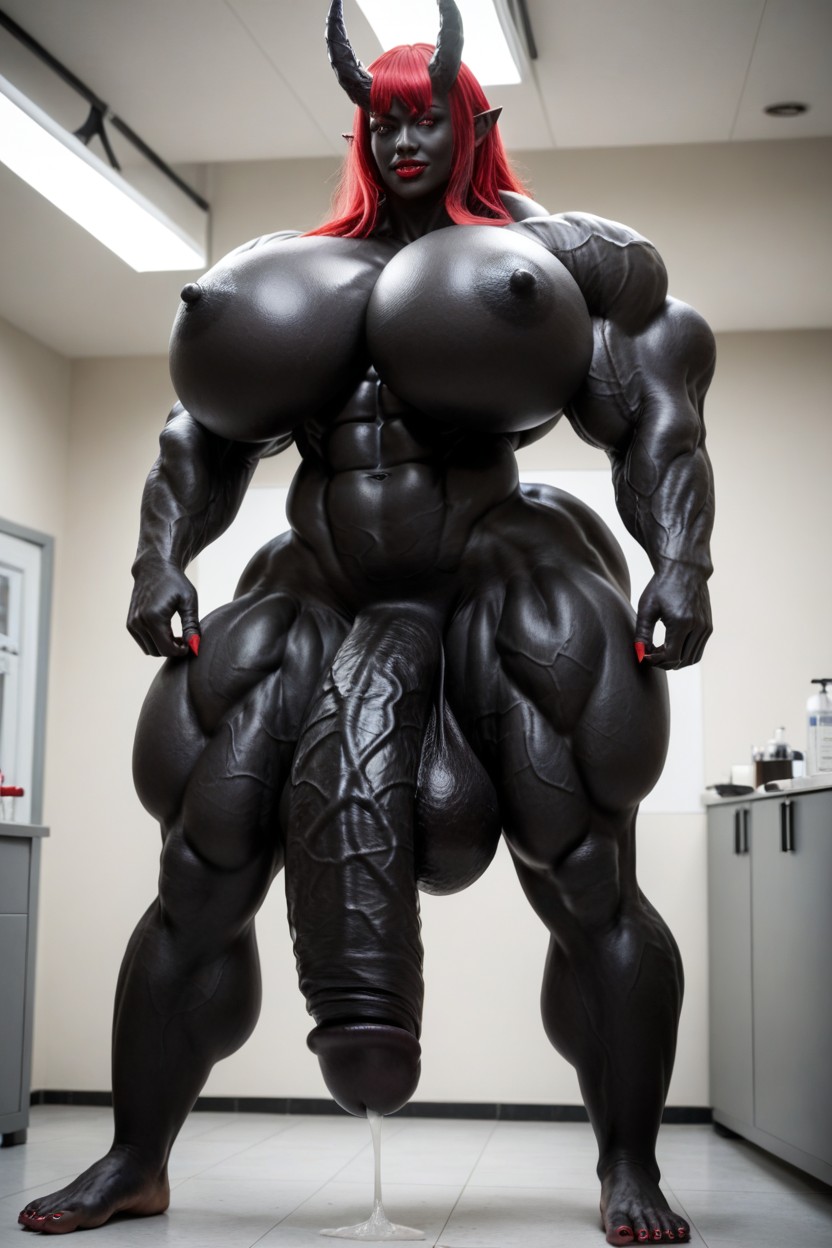 Gigantic Flaccid Black Cock, Cuisses Épaisses, Gigantic Veins All Over Her Body Porno IA transsexuelle