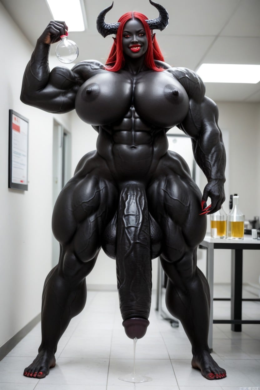 Gigantic Muscle Trapez, Bottom Heavy, Vagina Shemale AI Porn