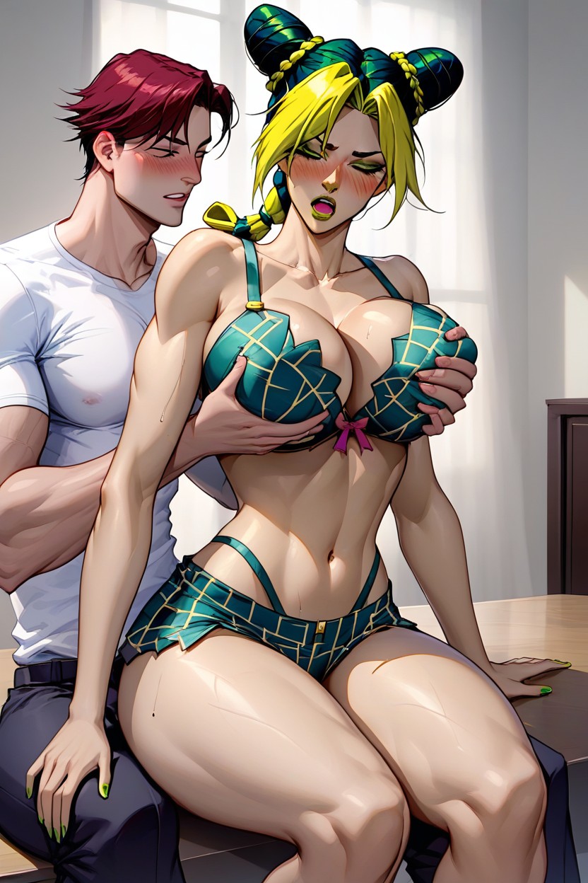 Jopyme Has Sexy Titties, Breasts Groped, Thick Thighs Hentai AI Porn